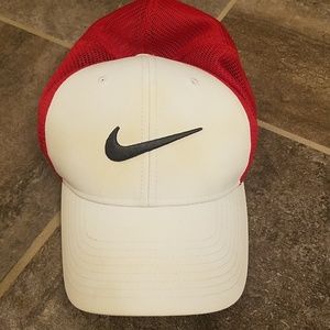 Nike hat red and white. Used